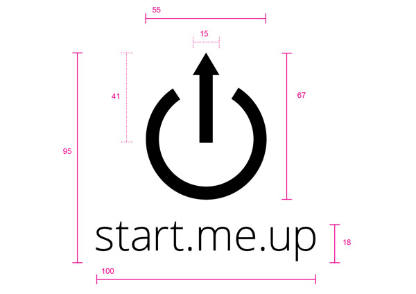 Logodesign für die Gründerveranstaltung start.me.up, Vermaßung